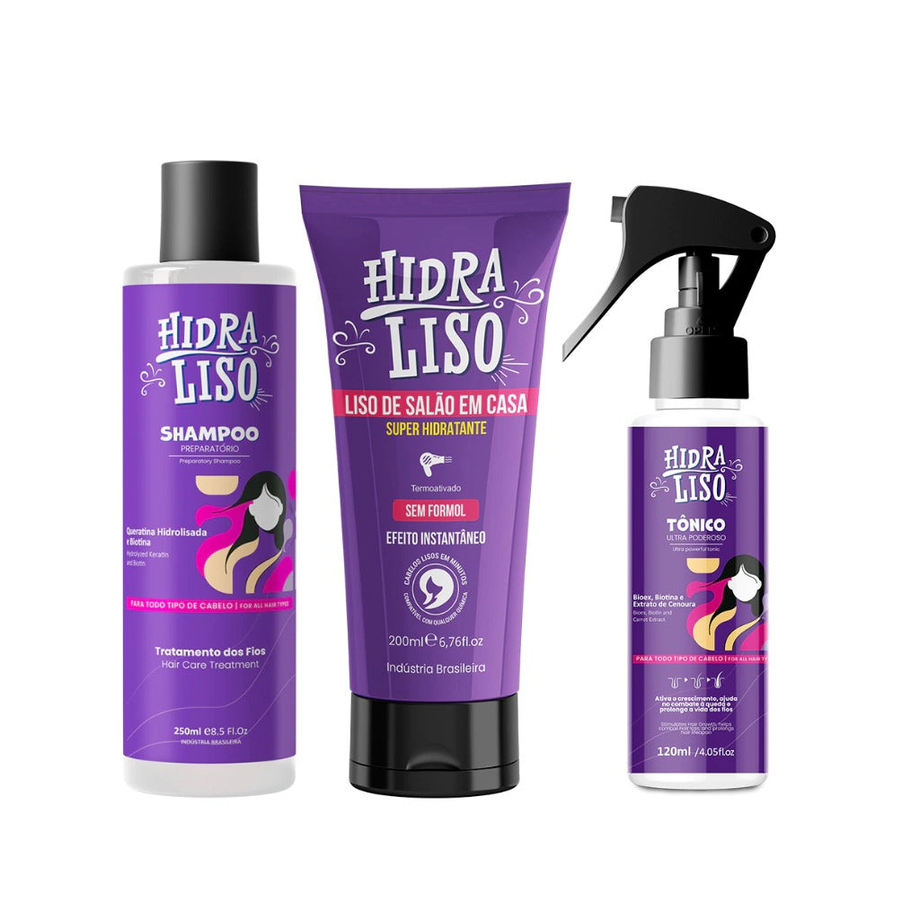 Kit 1 Shampoo + 1 Hidraliso + 1 Tônico